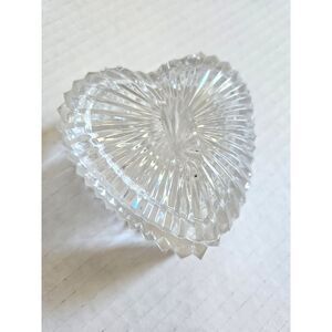 WATERFORD Heart Jewelry Trinket Lead Crystal Box with Chip 3"x3"